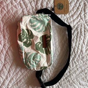 Tropical Leaf Print Crossbody Bag
